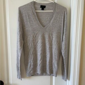 J.Crew Collection 100% Italian Cashmere V-Neck Sweater – Size Small – Light Gray